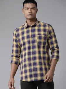 Pepe Jeans Yarn Dyed Twill Slub Checked Cotton Casual Shirt