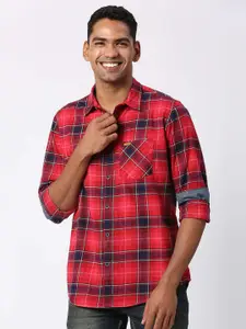 Pepe Jeans Men Tartan Checks Checked Cotton Casual Shirt