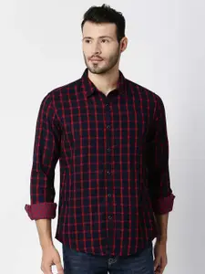 Pepe Jeans Men Navy Blue Checked Casual Shirt