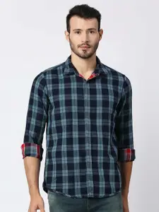 Pepe Jeans Men Blue Buffalo Checks Checked Casual Shirt