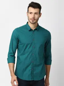 Pepe Jeans Men Teal Printed Casual Shirt