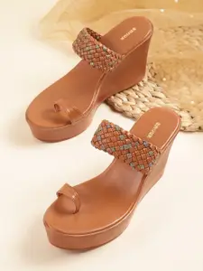 Anouk Woven Design Wedge Heel Sandals