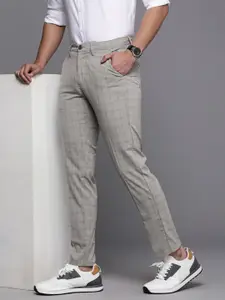 Louis Philippe Ath.Work Louis Philippe Ath Work Men Checked Comfy Tapered Fit Trousers