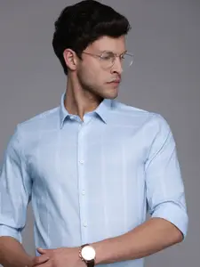 Louis Philippe Ath.Work Men Slim Fit Windowpane Checked Semiformal Shirt