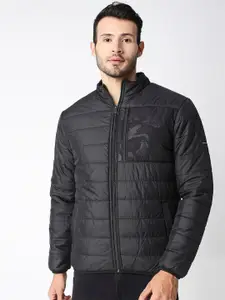 Pepe Jeans Men Black Striped Padded Jacket