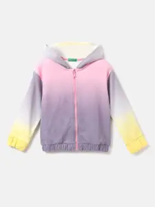 United Colors of Benetton Girls Pink Hooded Sweatshirt
