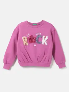 United Colors of Benetton Girls Pink Printed Sweatshirt