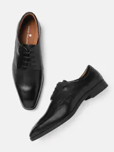 Louis Philippe Men Perforated Detail Leather Formal Derbys