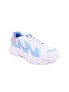 Champs Women White & Blue Colourblocked Non-Marking Running Shoes