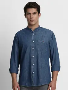 Louis Philippe Jeans Men Blue Pure Cotton Slim Fit Casual Shirt
