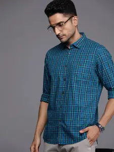 Louis Philippe Jeans Pure Cotton Slim Fit Checked Casual Shirt