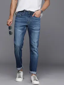 Louis Philippe Jeans Men Slim Fit Low-Rise Heavy Fade Stretchable Jeans