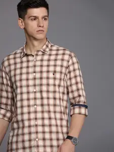 Louis Philippe Jeans Pure Cotton Slim Fit Opaque Checked Casual Shirt