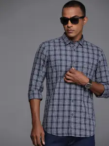 Louis Philippe Jeans Pure Cotton Slim Fit Checked Casual Shirt