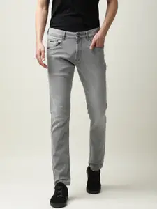 RARE RABBIT Men Grey Slim Fit Light Fade Cotton Jeans