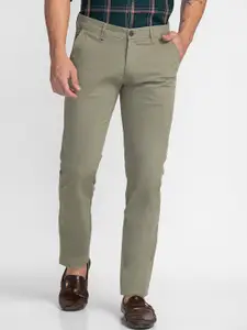 Oxemberg Men Olive Green Slim Fit Trouser