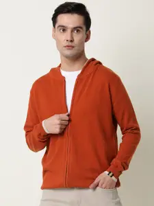 RARE RABBIT Men Pisa Slim Fit Solid Hooded Sweatshirt