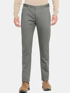 Blackberrys Men Olive Green Slim Fit Trousers