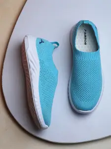 ABROS Women Blue Mesh Slip On Air Running Shoes
