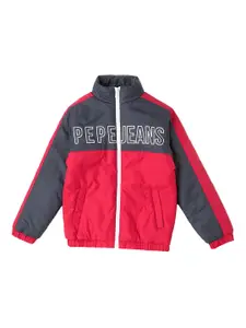 Pepe Jeans Boys Red Colourblocked Padded Jacket