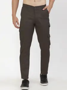 SAPPER Men Brown Cargos Cotton Trousers