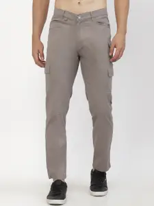 SAPPER Men Grey Cargos Cotton Trousers