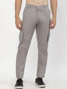 SAPPER Men Grey Cargos Cotton Trousers