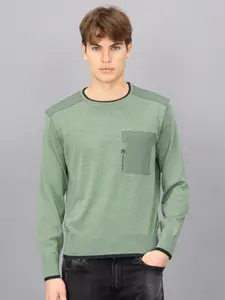 FREESOUL Men Green & Black Pullover
