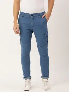 IVOC Men Blue Slim Fit Stretchable Cargo Jeans
