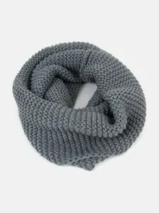 Kazo Women Grey Acrylic Knit Scarf