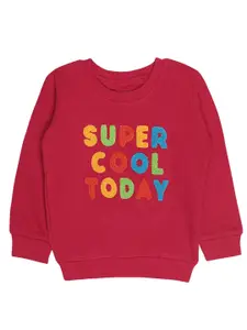 Bodycare Kids Boys Maroon Printed Cotton Sweatshirt