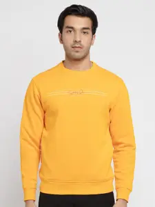Status Quo Men Yellow Solid Sweatshirt
