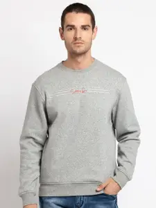 Status Quo Men Grey Solid Sweatshirt