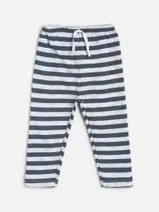 MINI KLUB MINI KLUB Boys Grey Striped Pure Cotton Track Pants