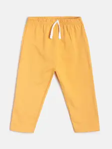 MINI KLUB Infants Yellow Solid Cotton Track Pants