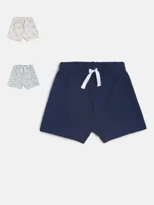 MINI KLUB Boys Cream-Coloured Pack Of 3 Printed Cotton Shorts
