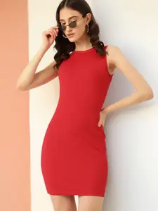 DressBerry Sleeveless Ribbed Bodycon Mini Dress