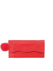 WALKWAY by Metro Women Red Geometric Textured Envelope Wallet