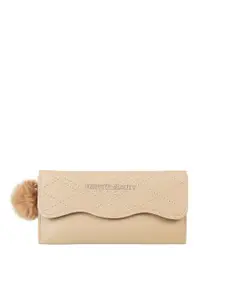 WALKWAY by Metro Women Beige Geometric Textured Envelope Wallet