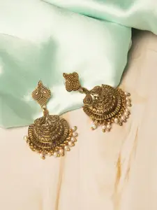 Jewelz Gold-Toned Dome Shaped Chandbalis Earrings