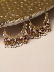 Jewelz Gold-Plated Circular Hoop Earrings