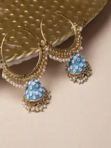 Jewelz Blue Circular Hoop Earrings
