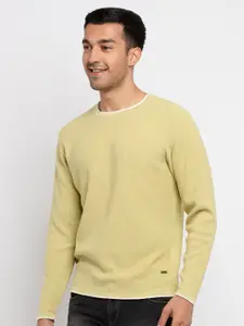 Status Quo Men Yellow Pullover Sweater