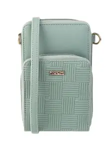 Mochi Women Green & Gold-Toned Geometric Zip Around Wallet