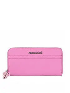 Marina Galanti Women Pink Textured Zip Around Wallet