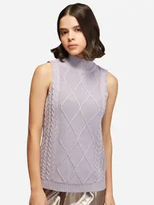 20Dresses Women Lavender Cable Knit Sweater Vest