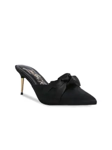 London Rag Black Party Stiletto Pumps Heels with Bows