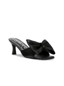 London Rag Black Party Kitten Heels with Bows