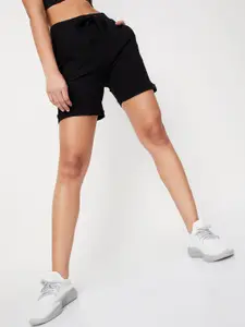 max Women Black Solid Shorts