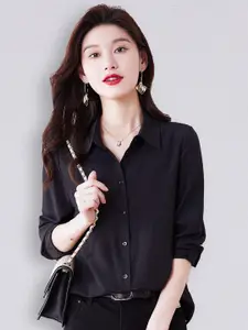 JC Collection Women Black Solid Casual Shirt